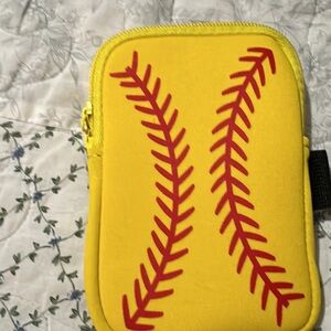 Source Unknown Yellow and Red Key & Card Holder